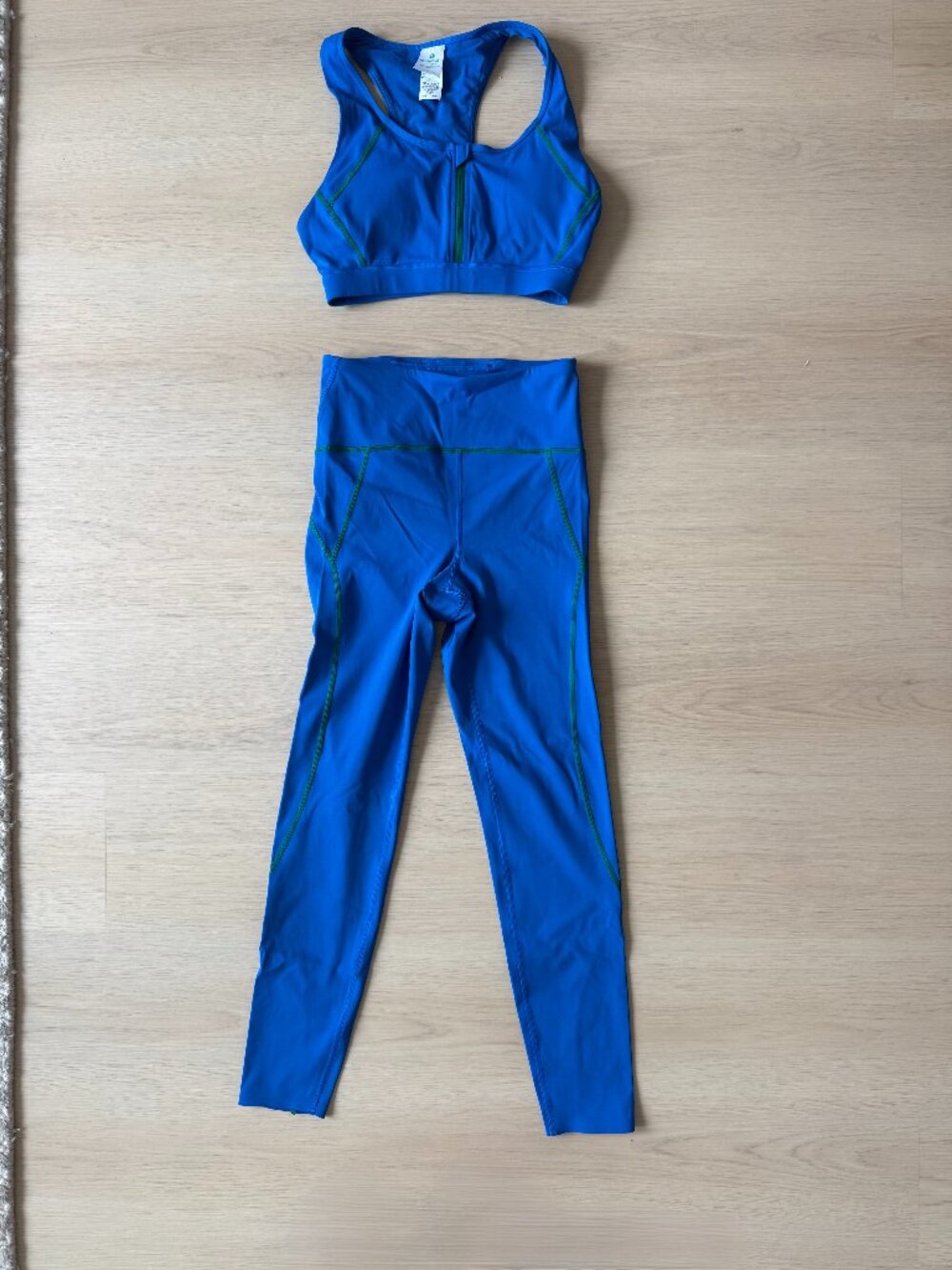 High rise leggings & zip front Sports Bra JCrew